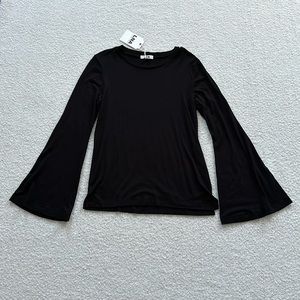 Black top with bell sleeve, Size S